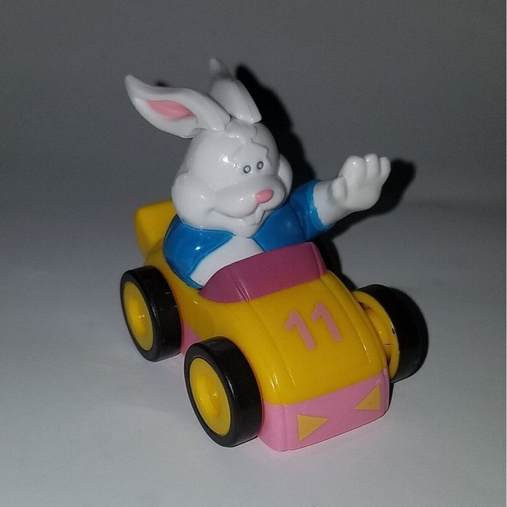 Easter Unlimited Easter Bunny Pull-Back Car Toy Vehicle Yellow Pink Blue #11
